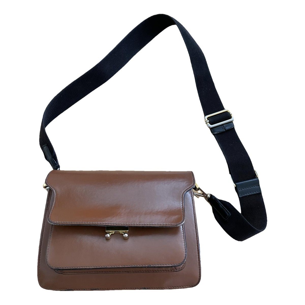 Trunk leather crossbody bag