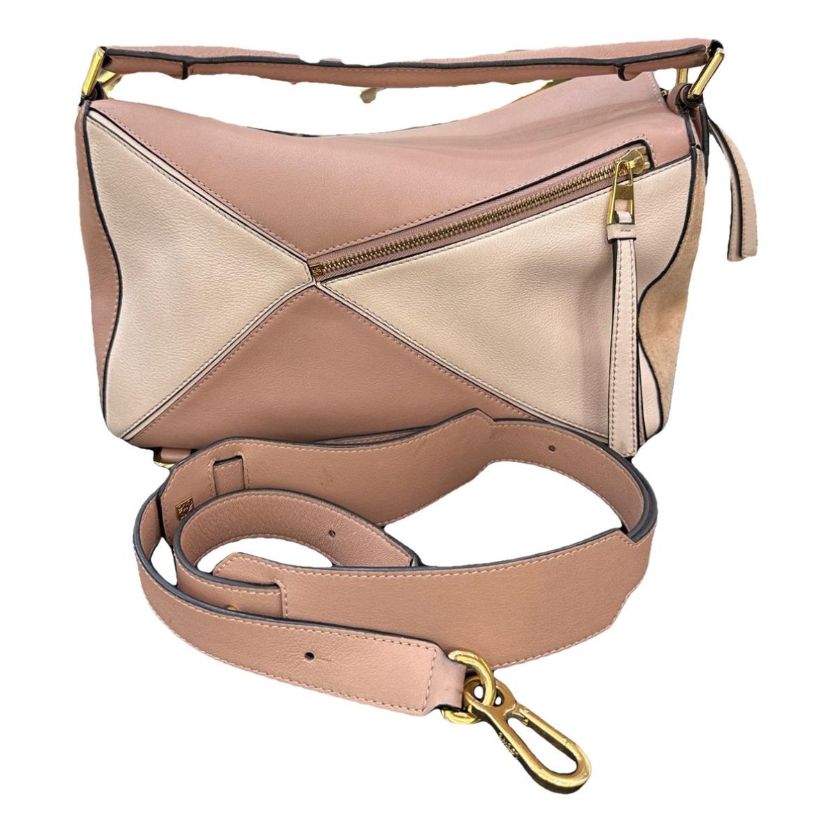 Puzzle leather handbag