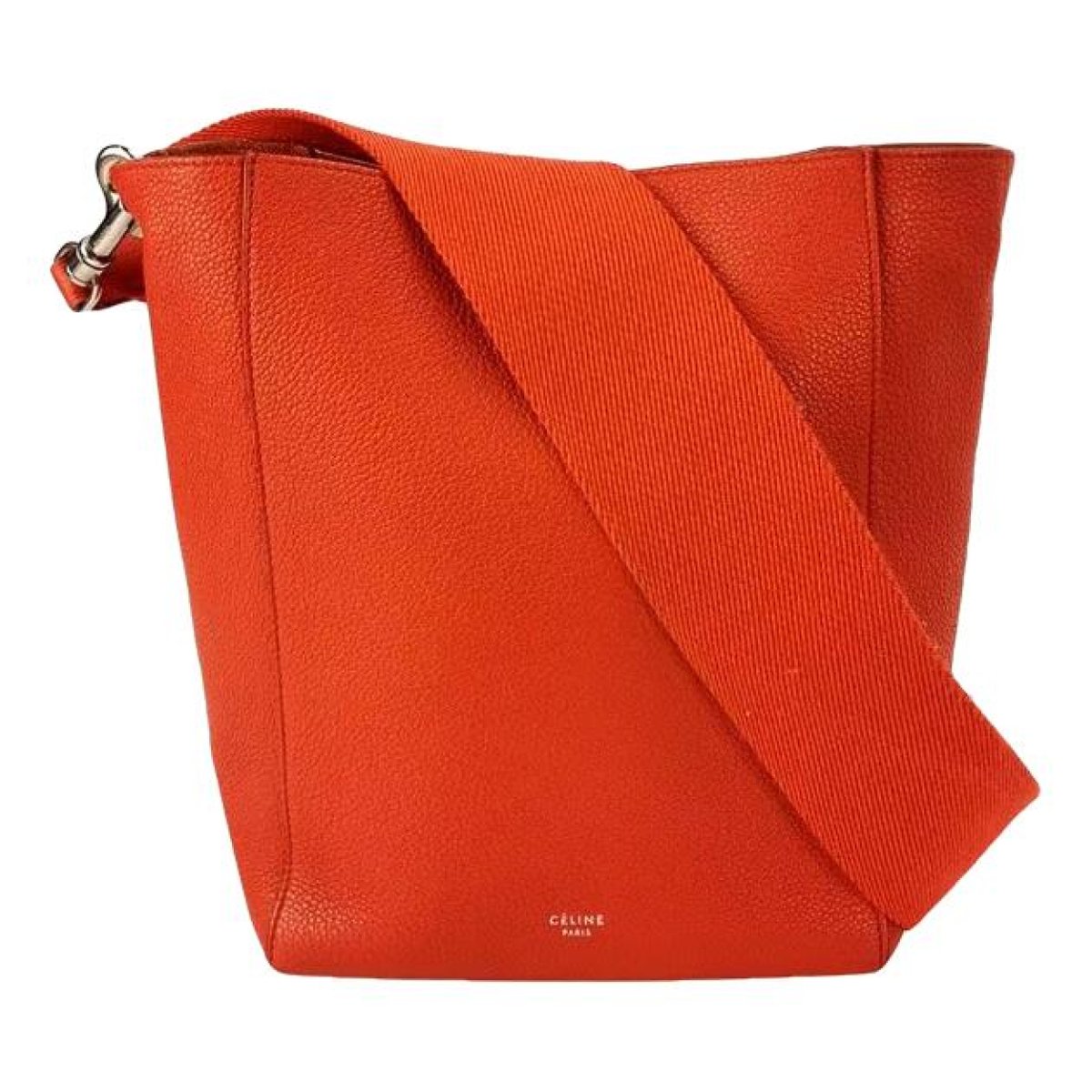 Clasp Bucket leather handbag