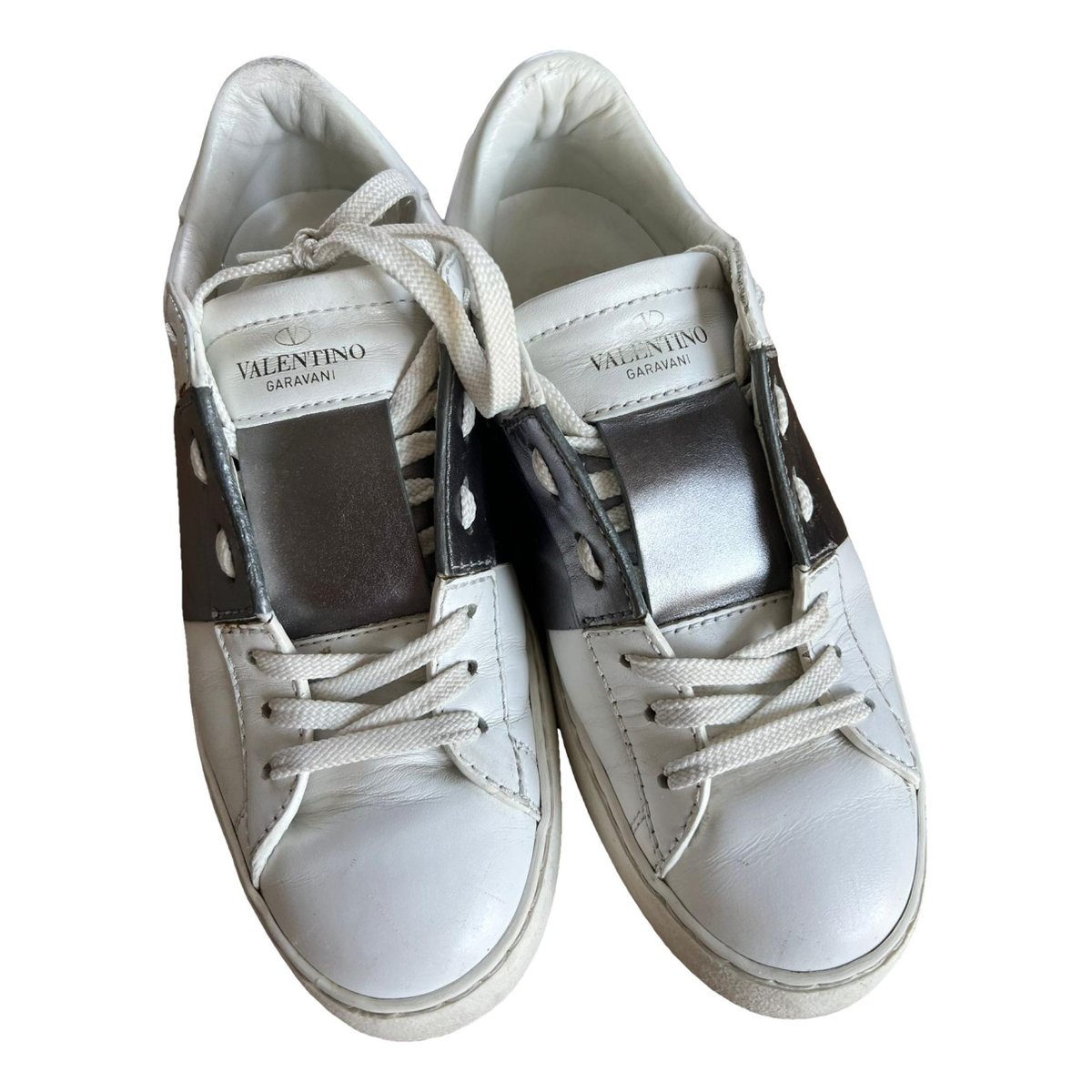 Open leather trainers