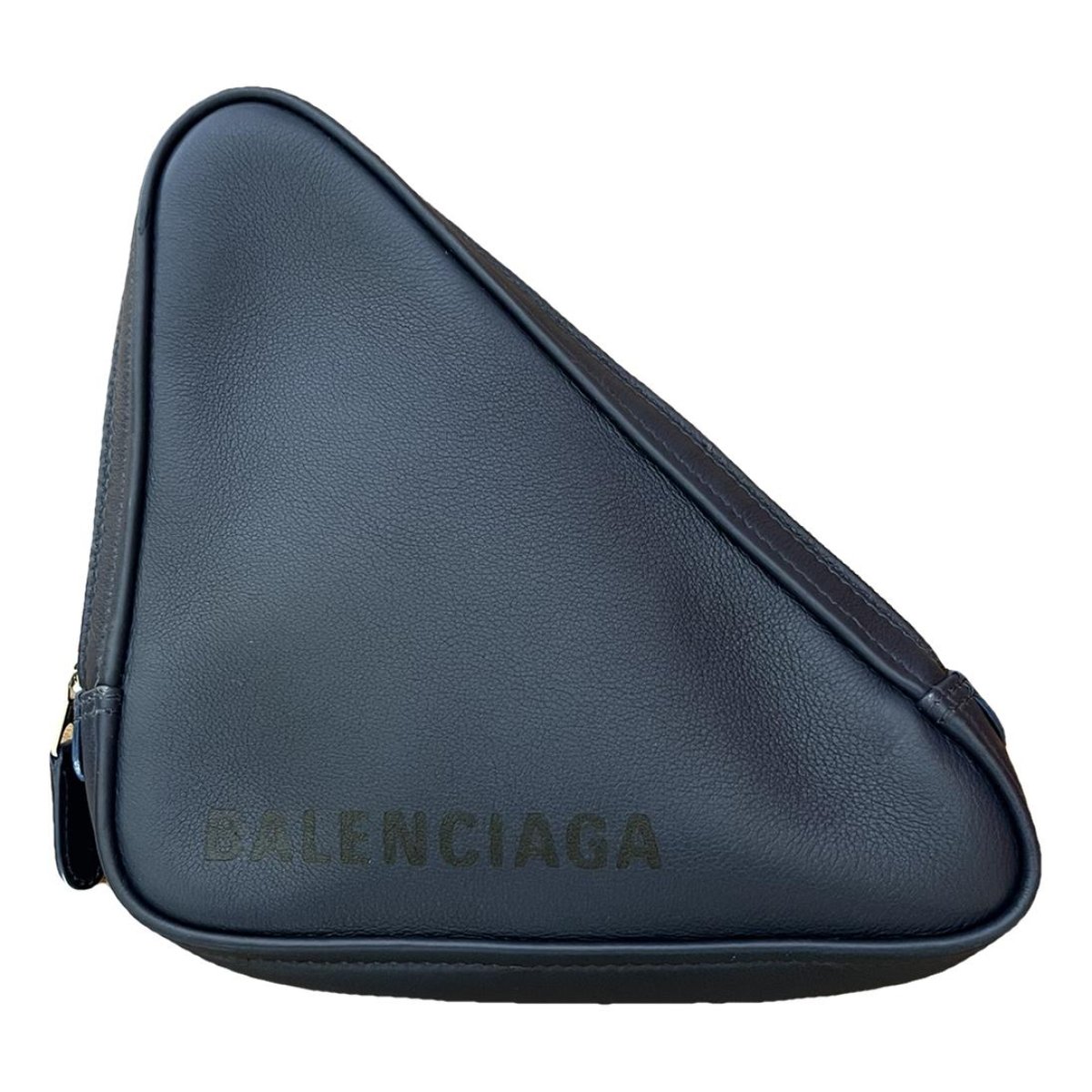 Triangle leather clutch bag