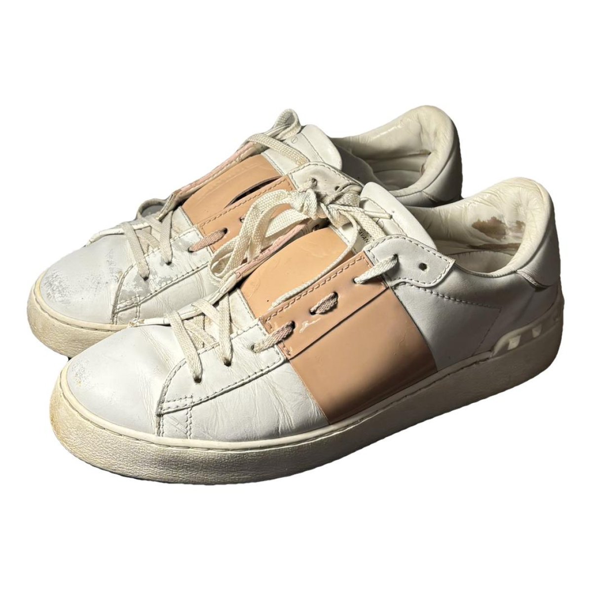 Open leather trainers