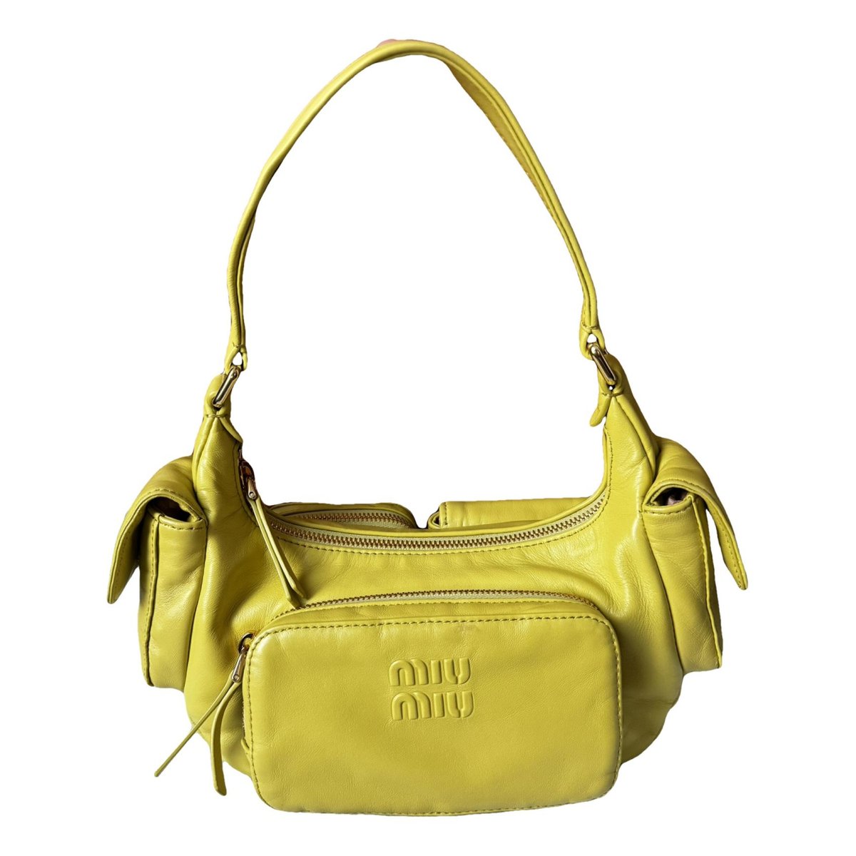 Pocket leather handbag