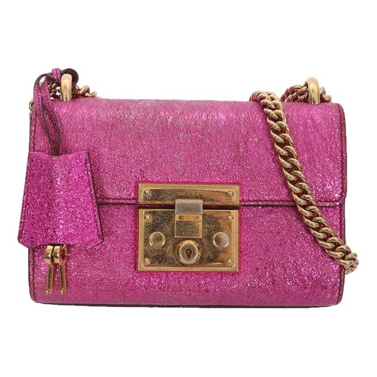 Padlock leather handbag