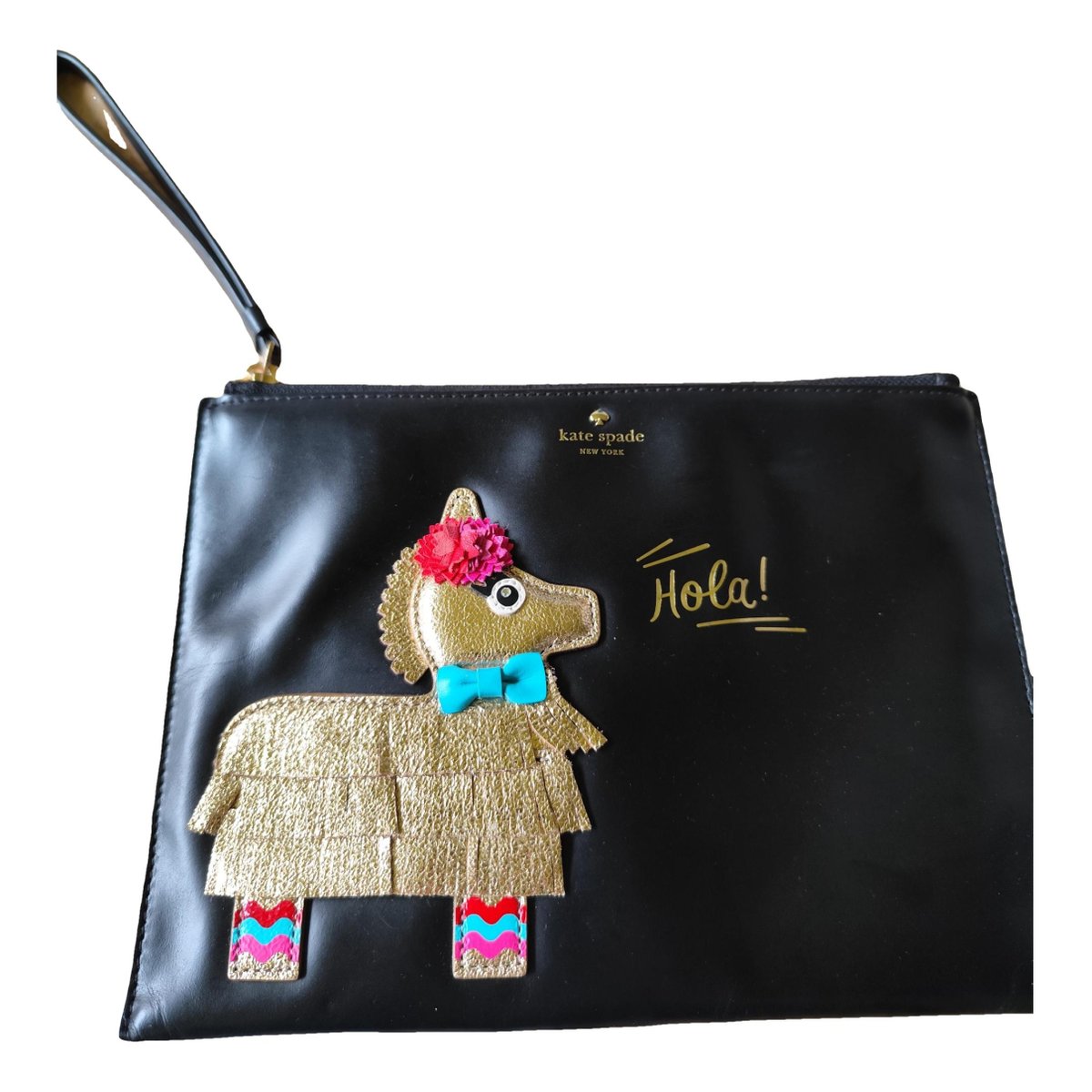 Leather clutch bag