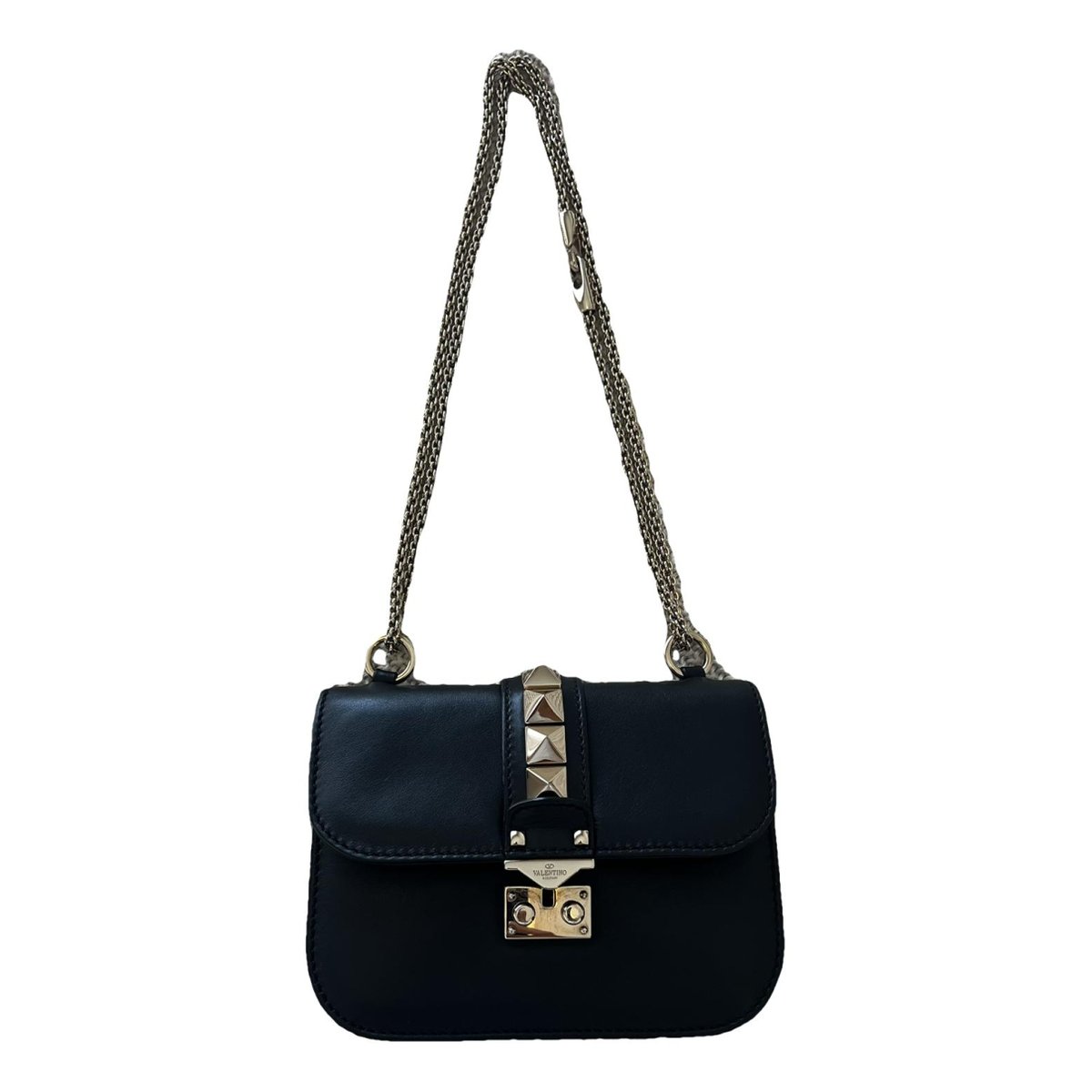 Glam Lock leather crossbody bag