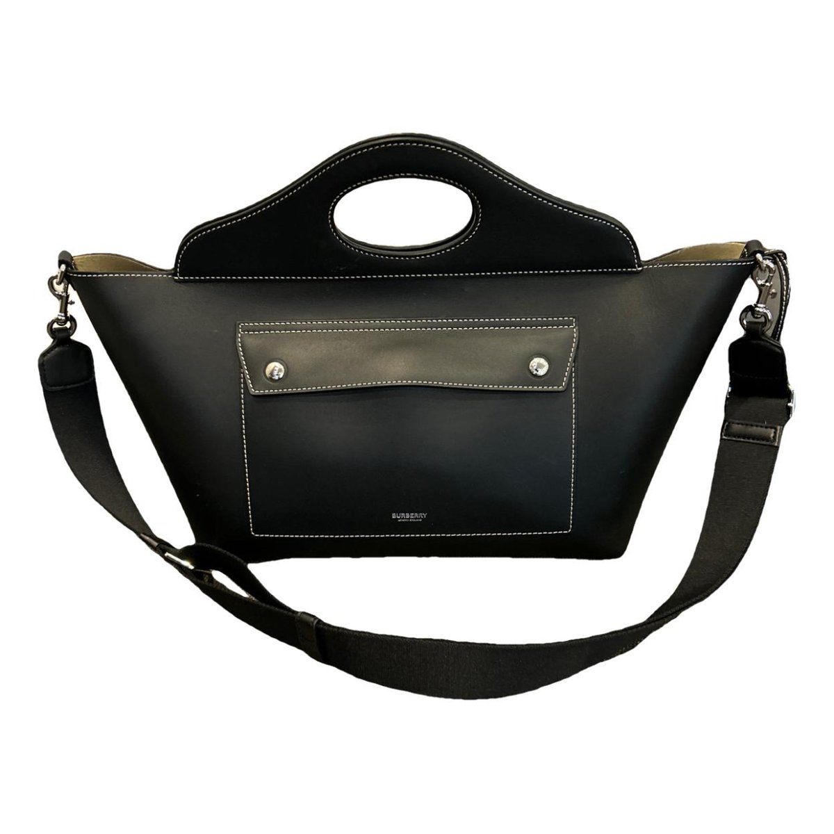 Pocket leather handbag