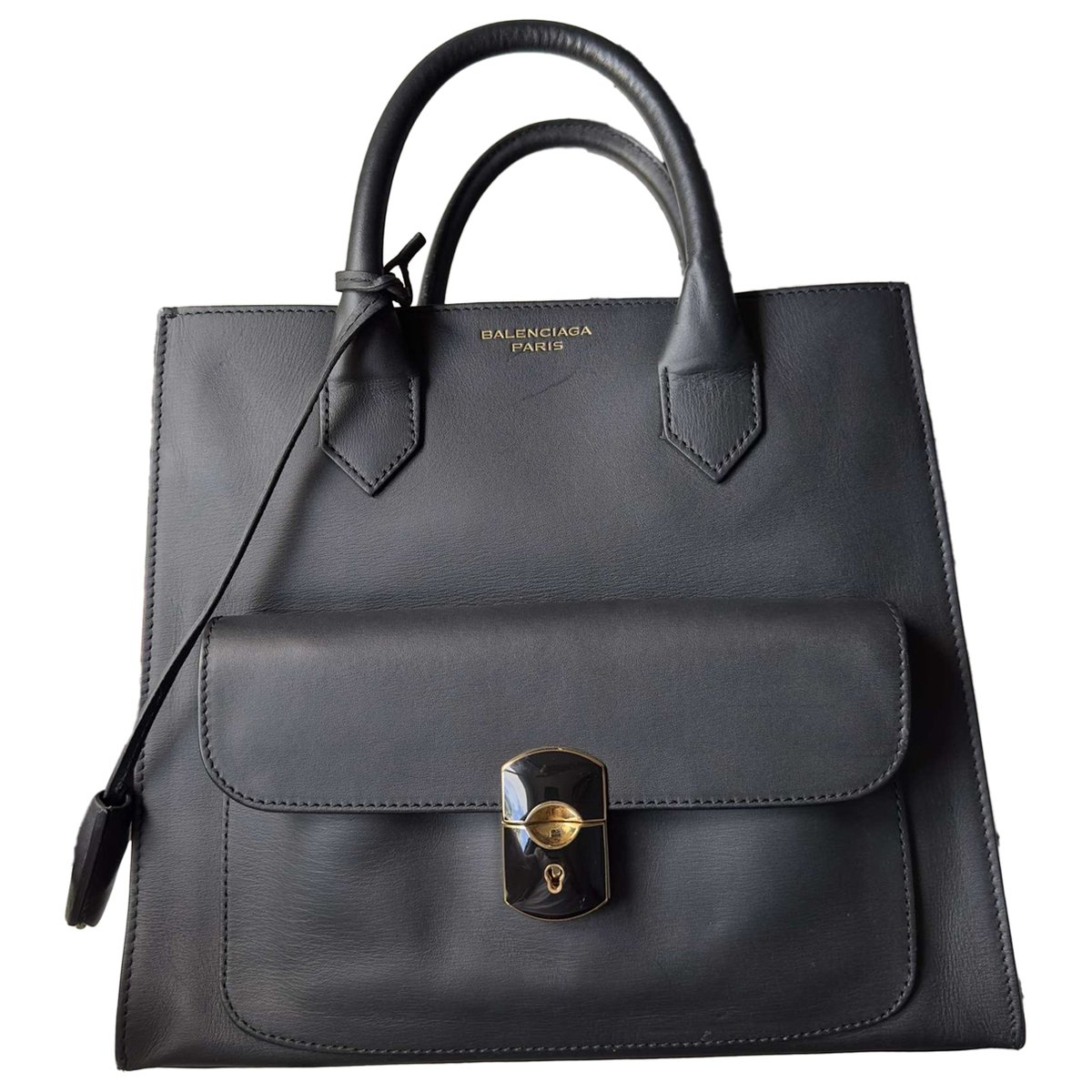 Padlock leather handbag