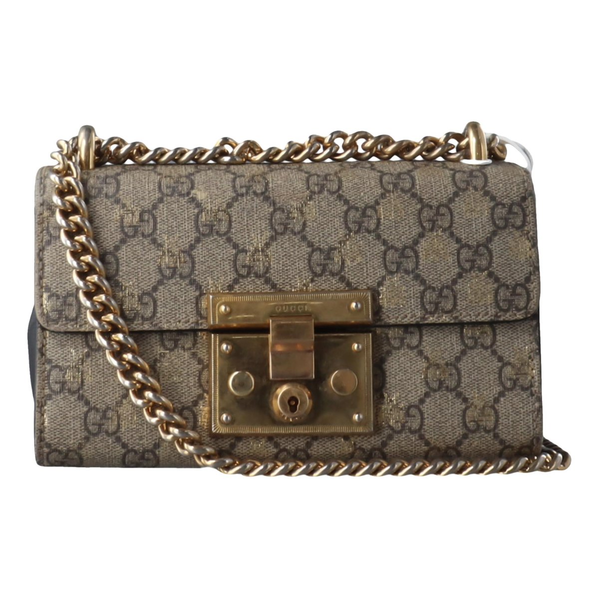 Padlock leather handbag