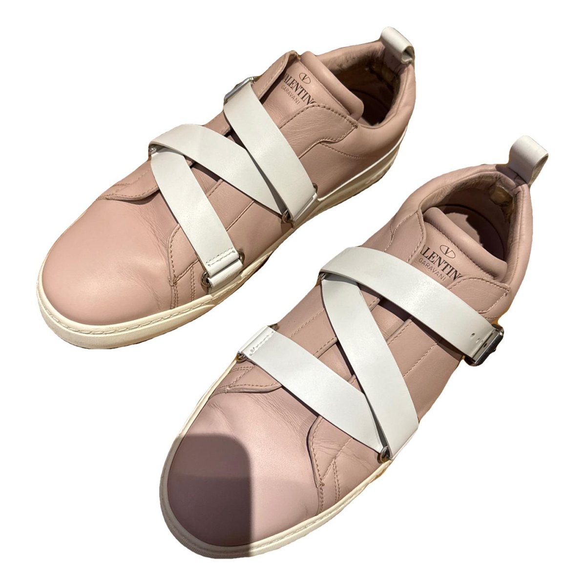 Open leather trainers