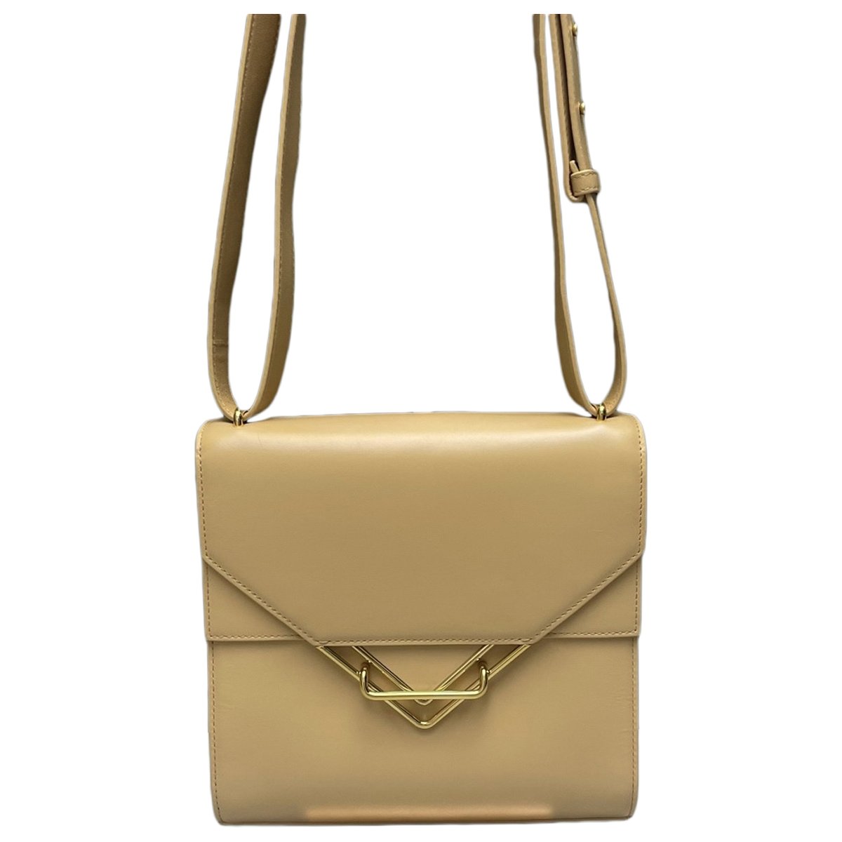 Clip leather crossbody bag
