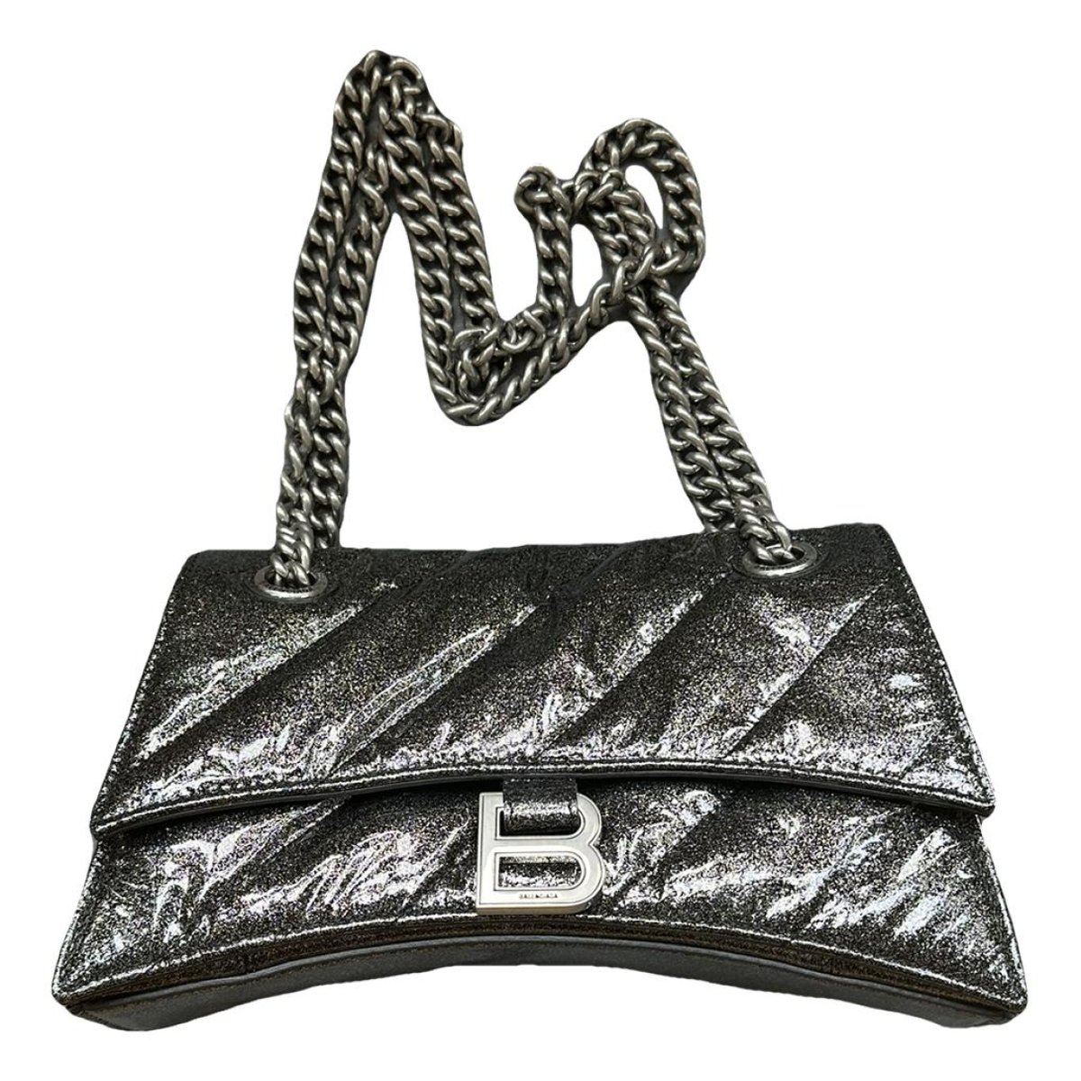 Crush leather handbag