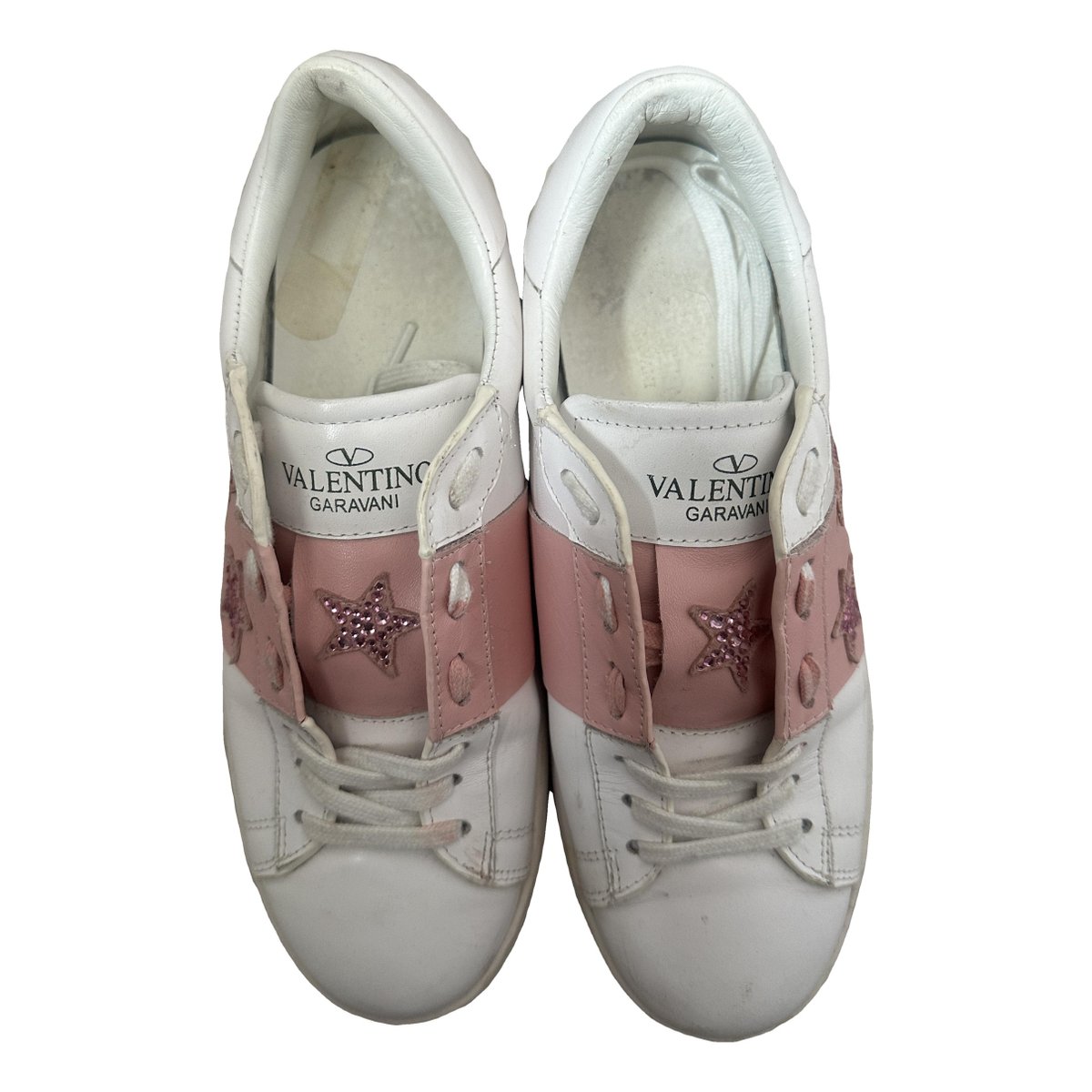 Open leather trainers