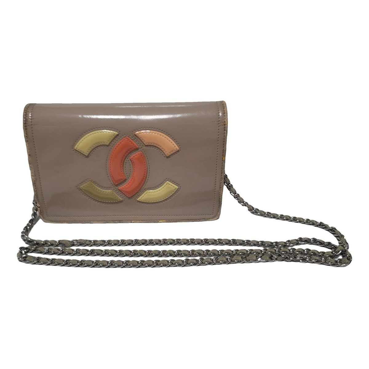 Wallet On Chain patent leather crossbody bag