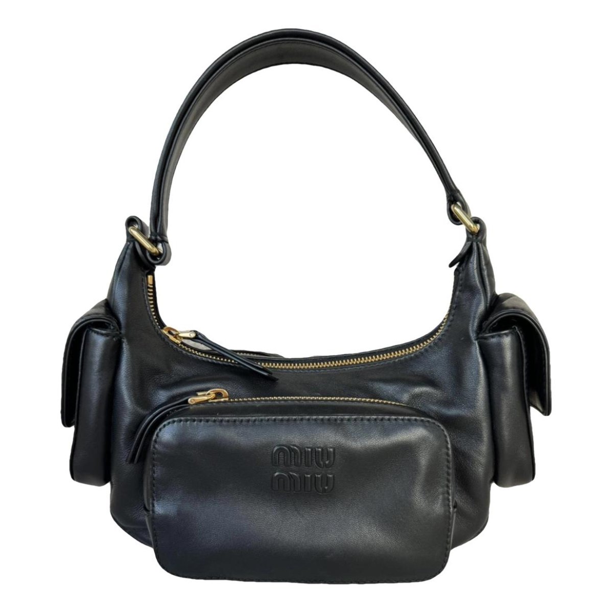 Pocket leather handbag
