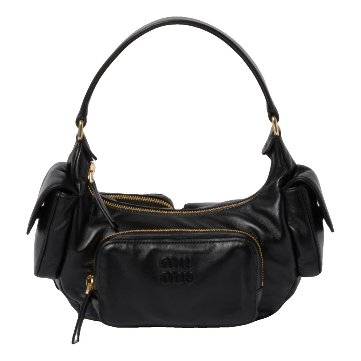Pocket leather handbag