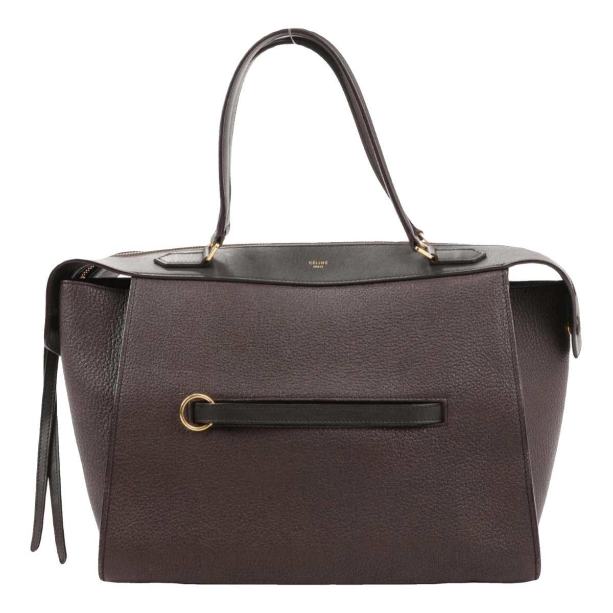 Ring leather handbag