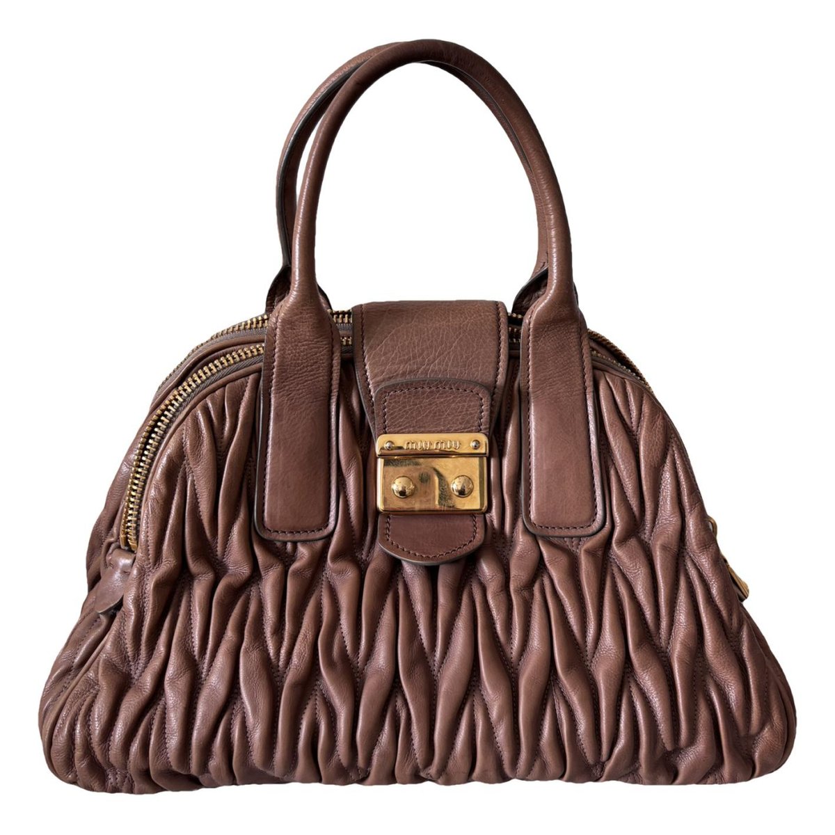 Miu Belle leather handbag