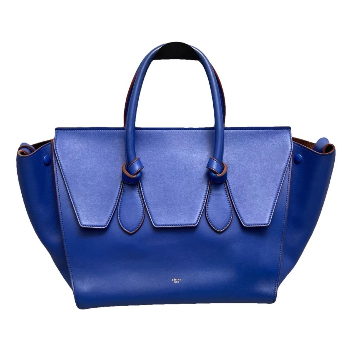 Tie leather tote