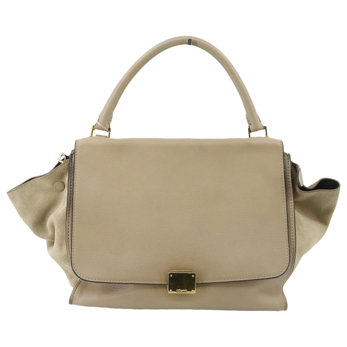 Trapèze leather handbag