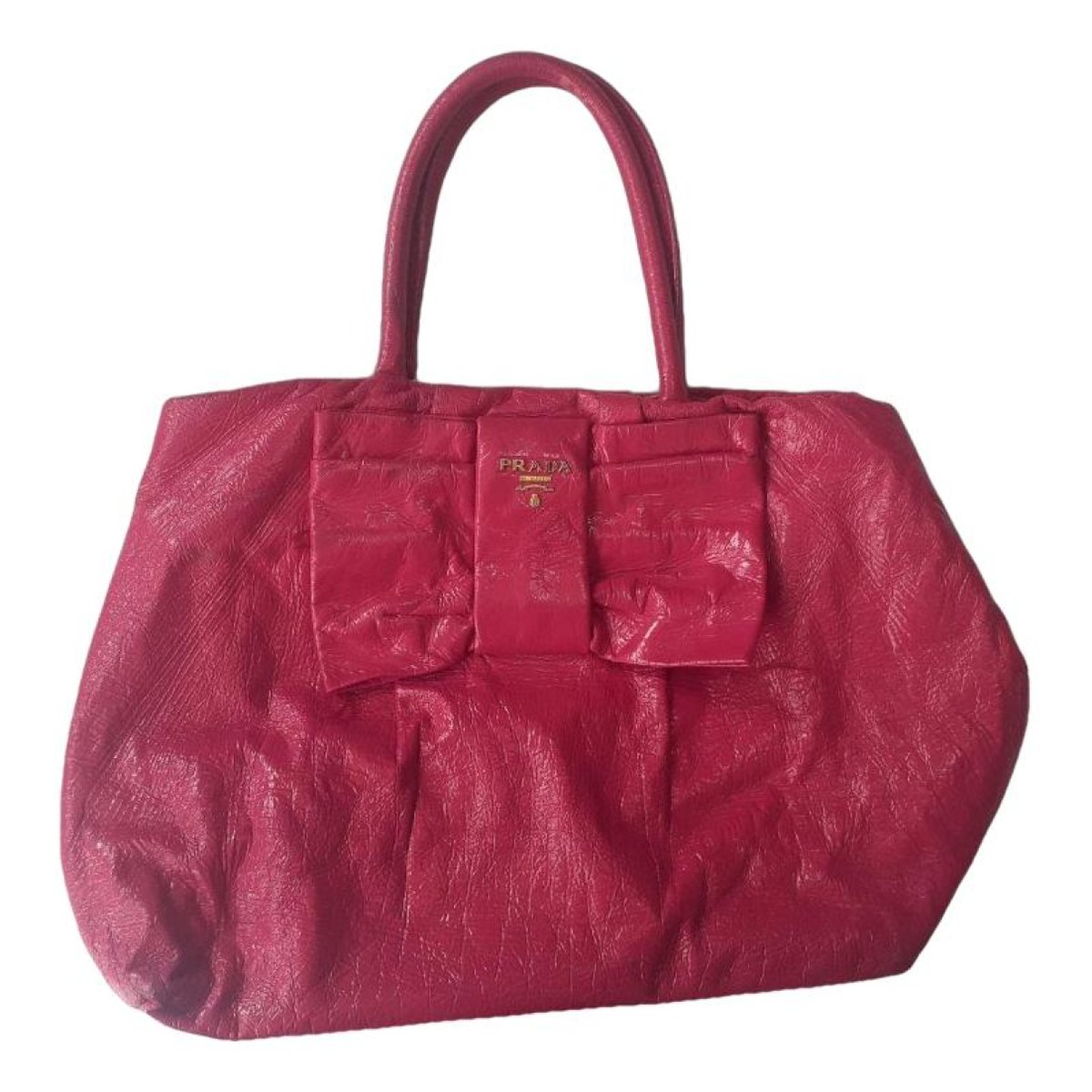 Ribbon leather handbag