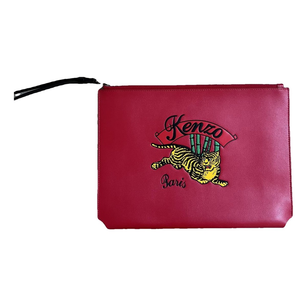 Tiger leather clutch bag