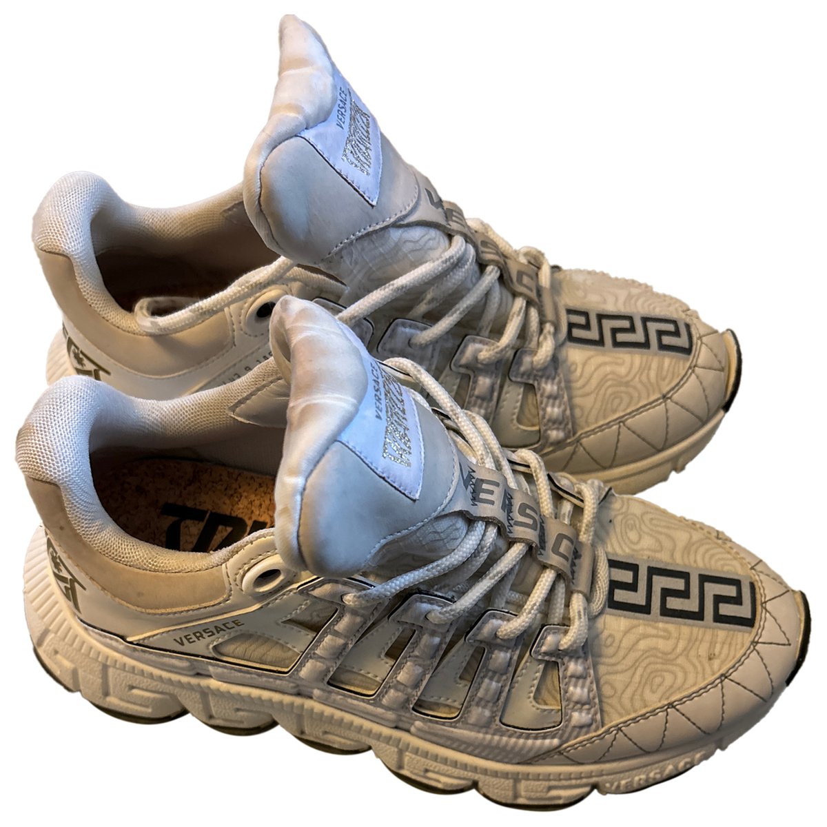 Chain Reaction leather trainers