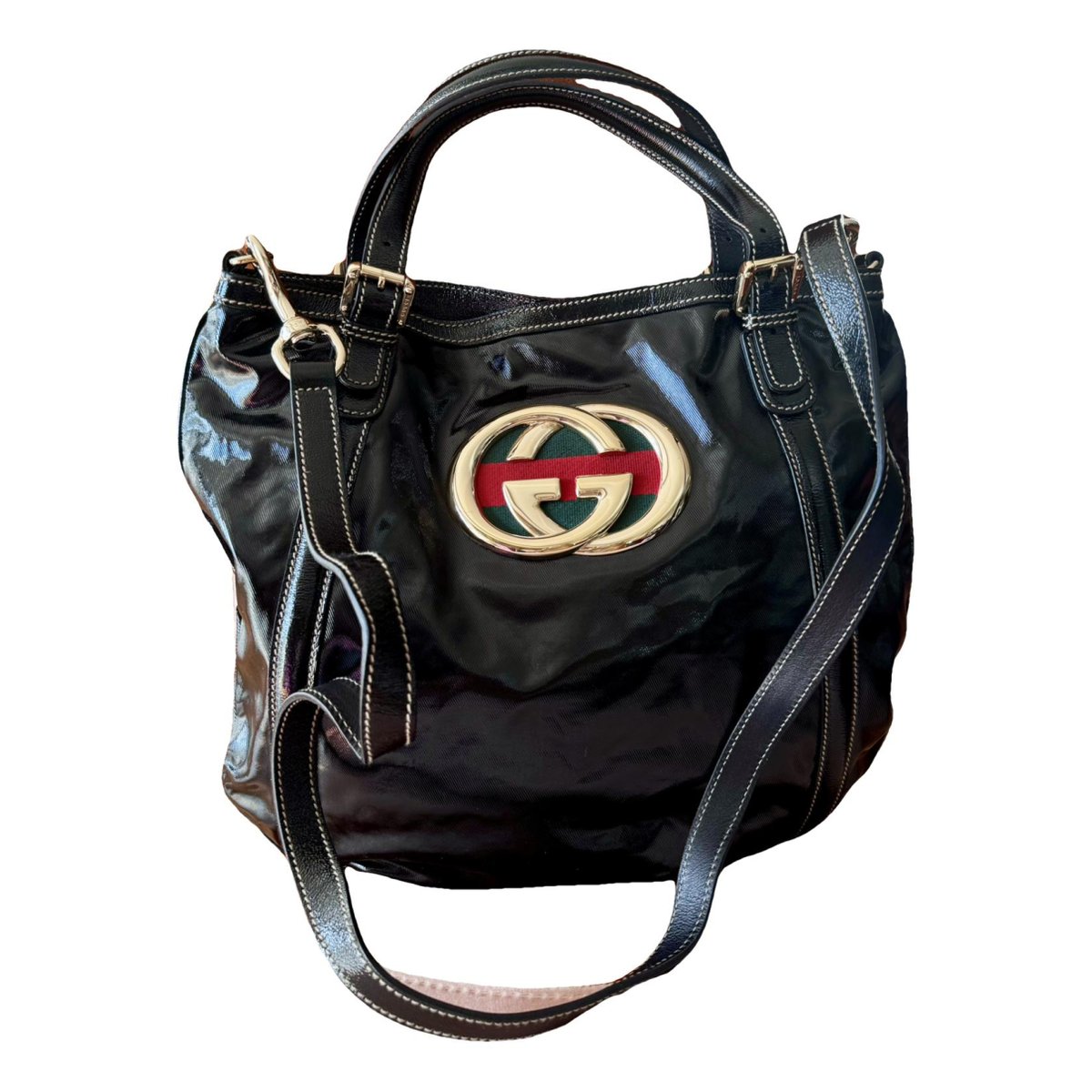Britt patent leather crossbody bag