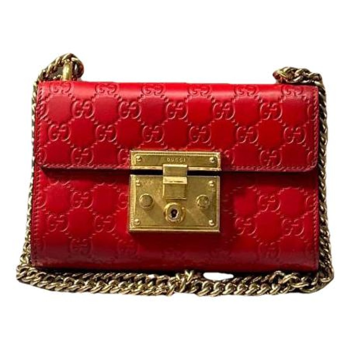 Padlock leather handbag