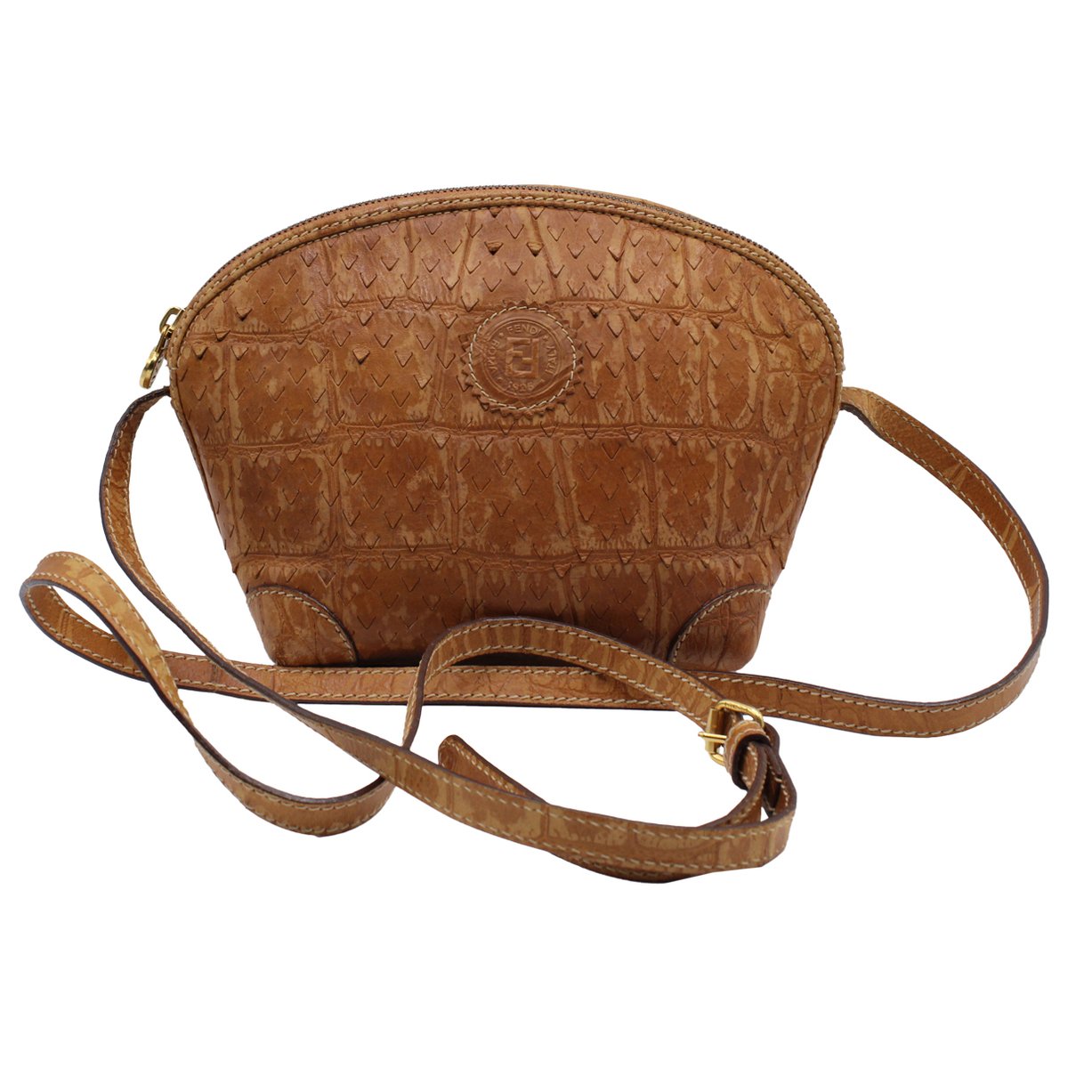 Croissant leather crossbody bag
