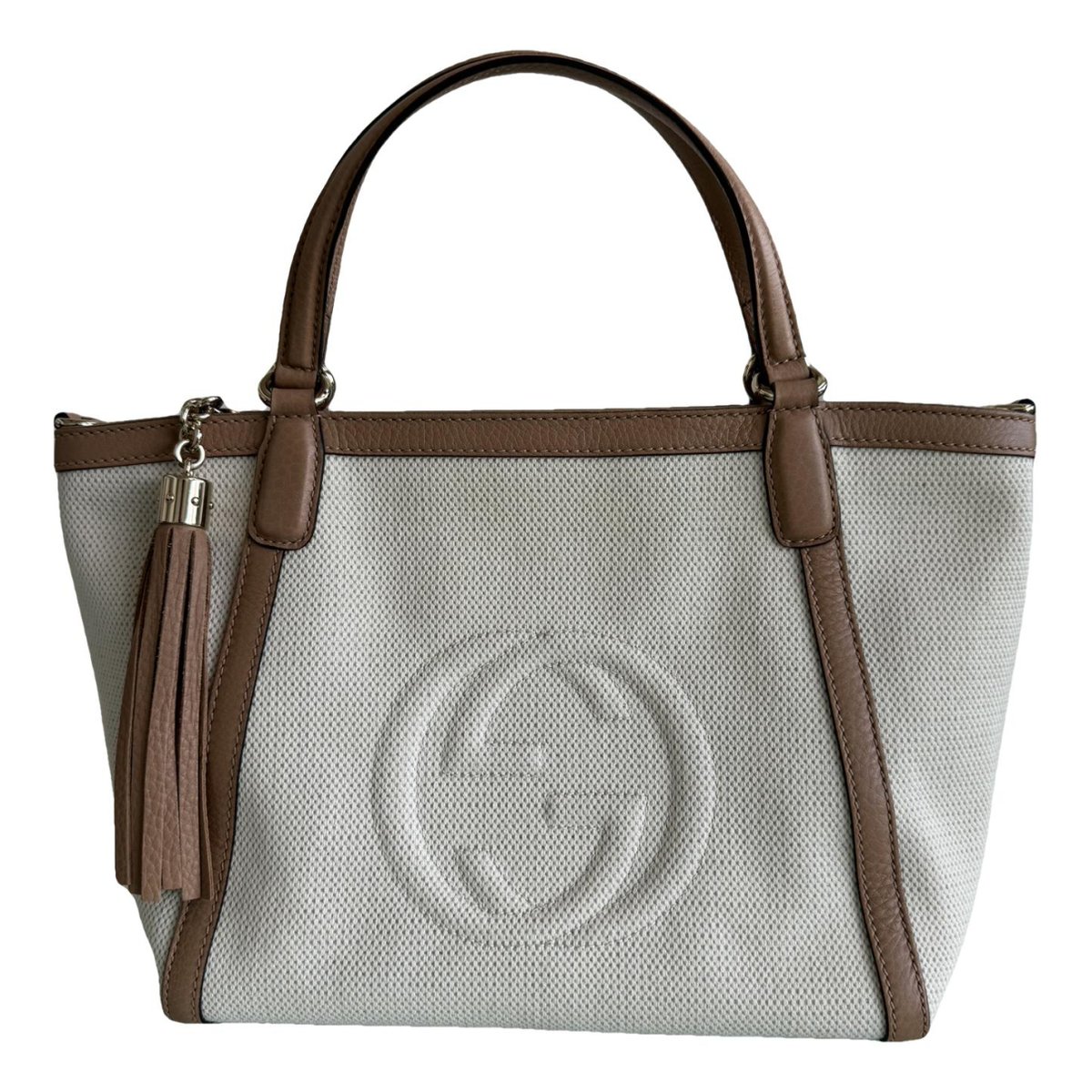 Soho Top Handle linen handbag