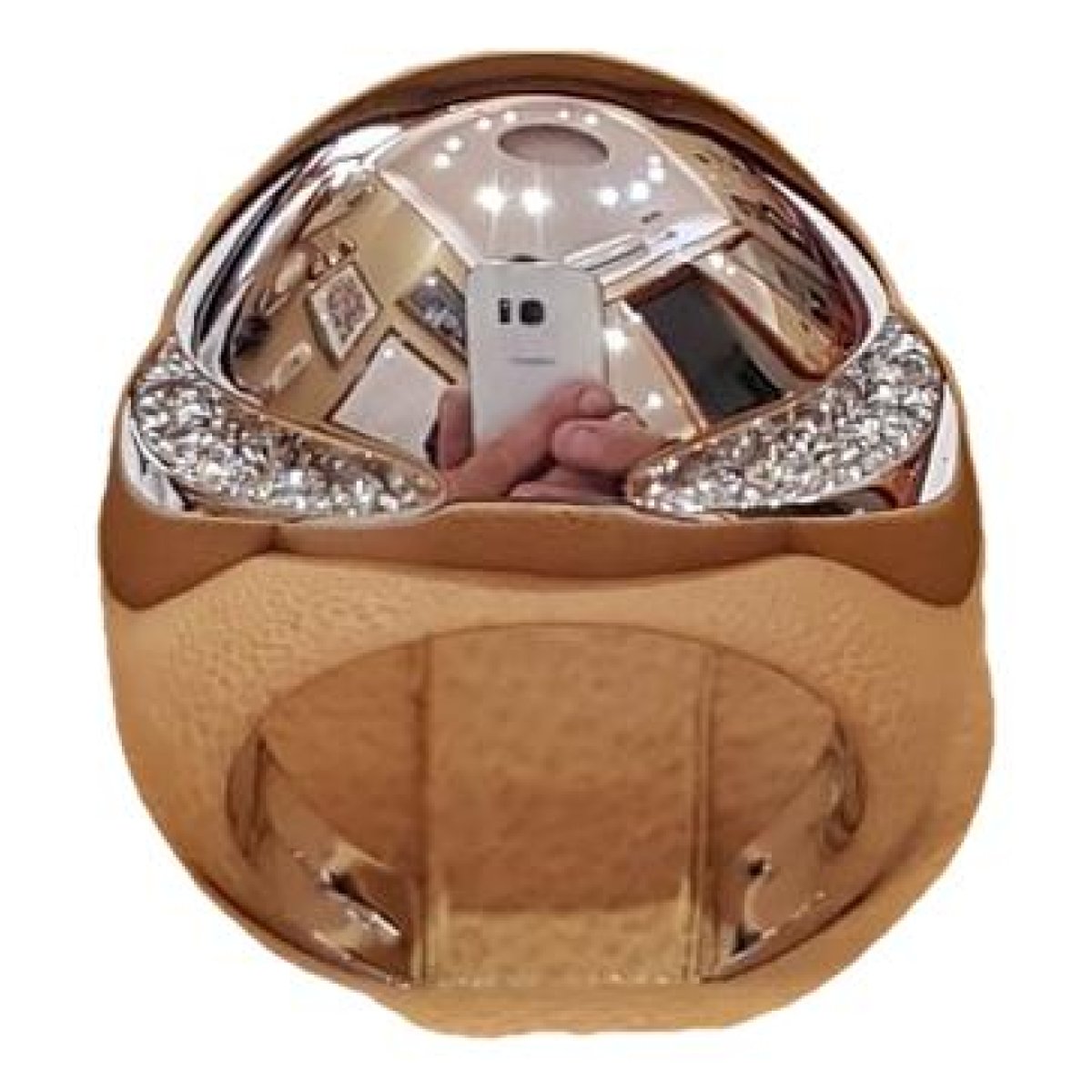 Cabochon white gold ring