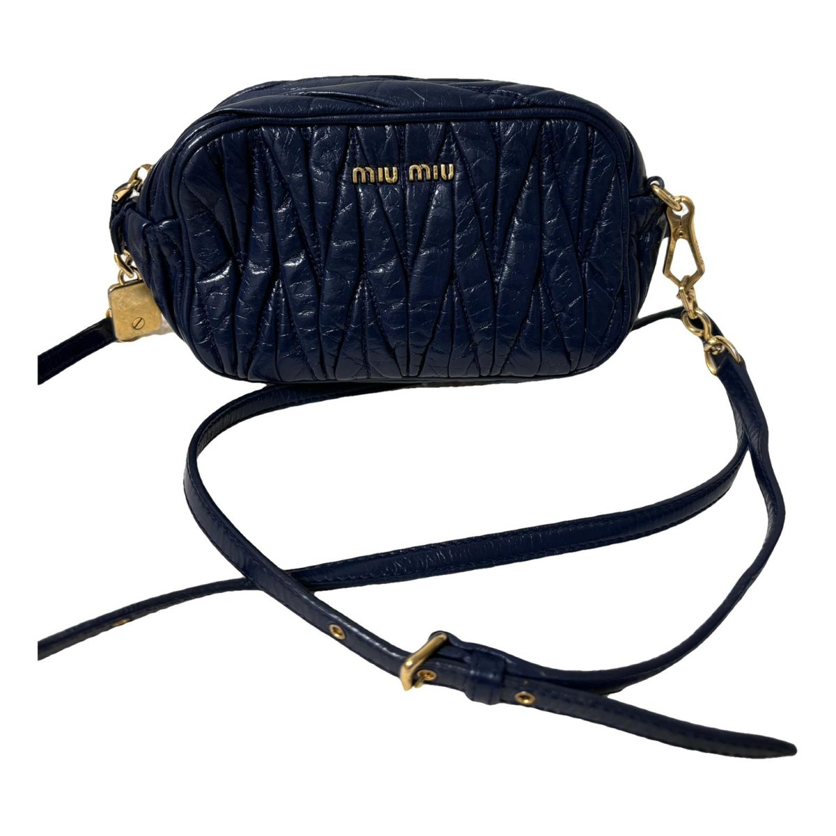 Miu Wander leather crossbody bag