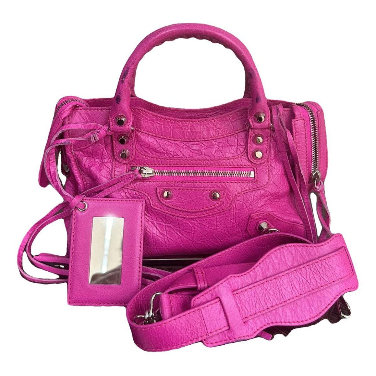 City leather handbag