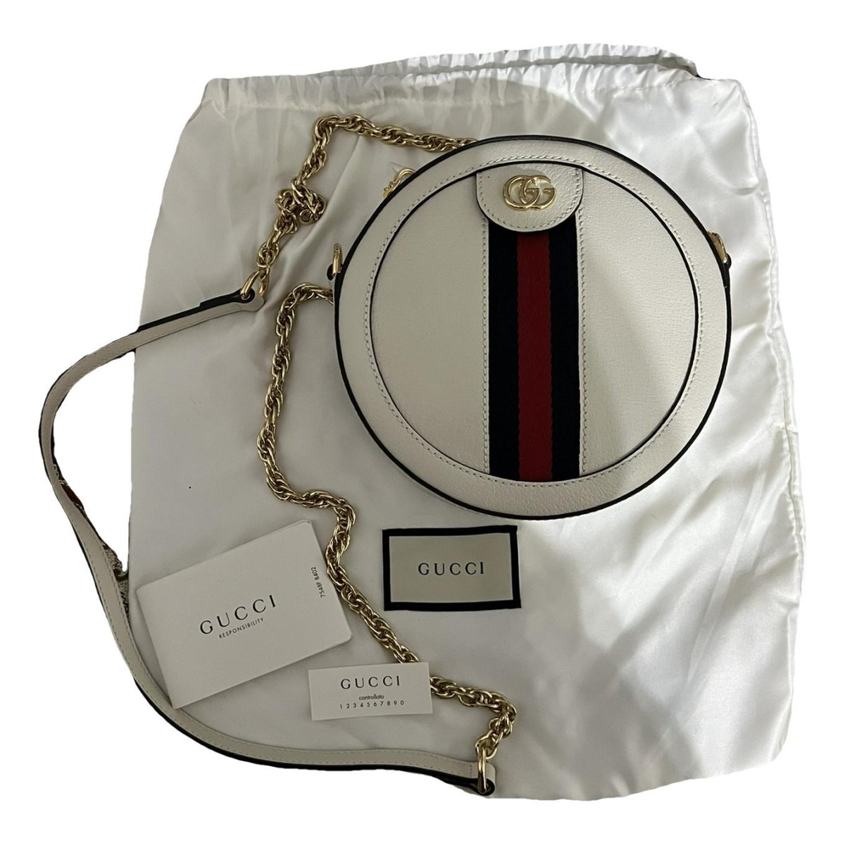 Ophidia Round leather crossbody bag