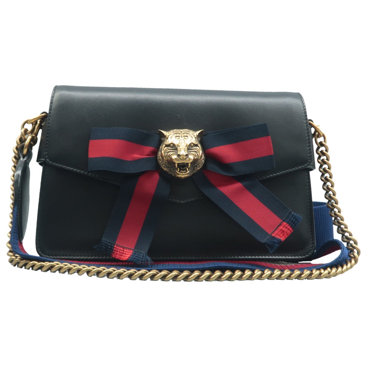 Animalier leather satchel