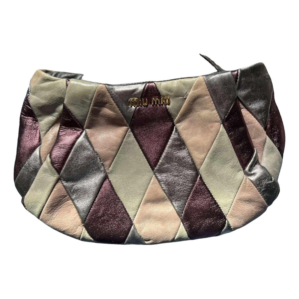 Matelassé leather clutch bag