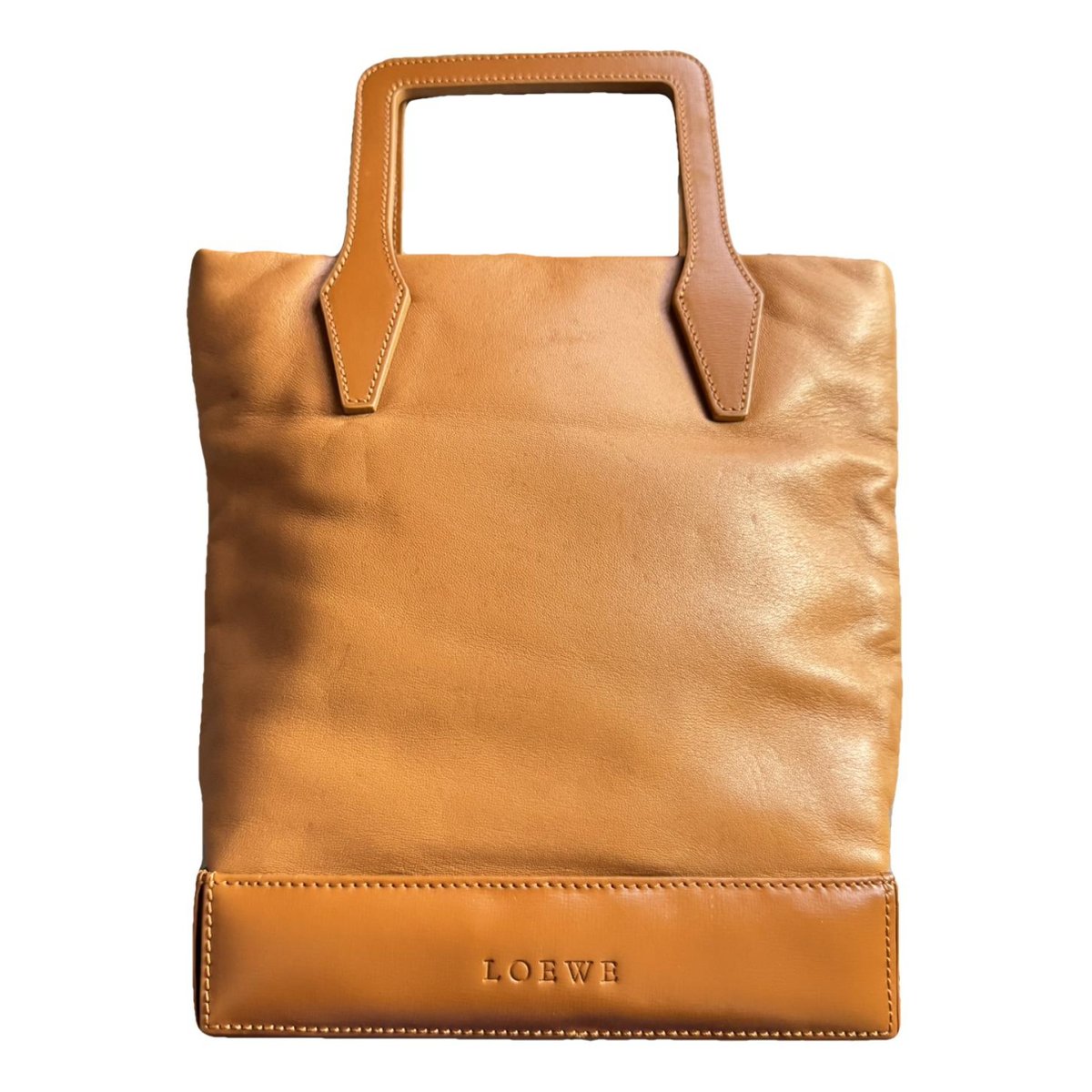Postal leather tote