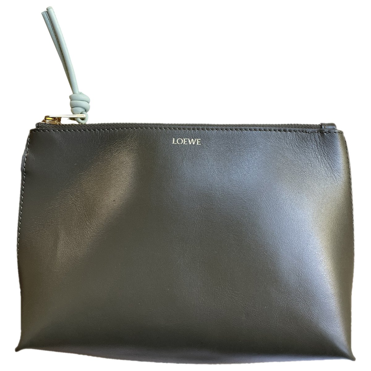 T Pouch leather clutch bag