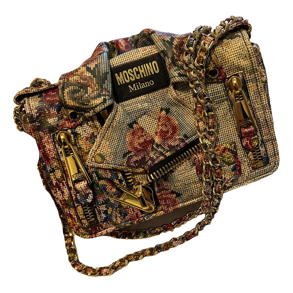 Biker leather crossbody bag