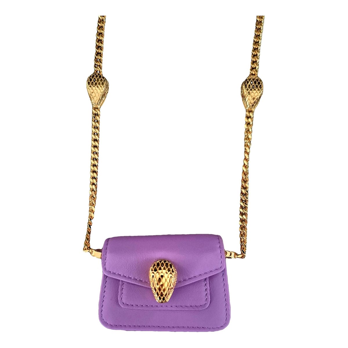 Serpenti leather clutch bag