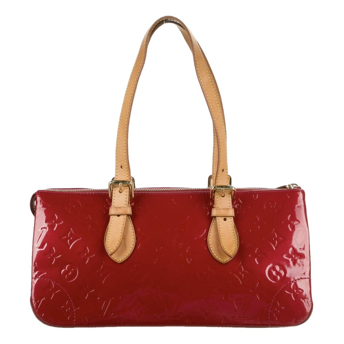 Rosewood patent leather handbag