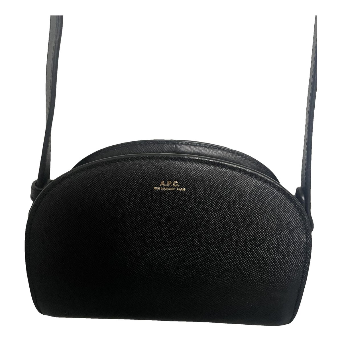 Demi-lune leather clutch bag