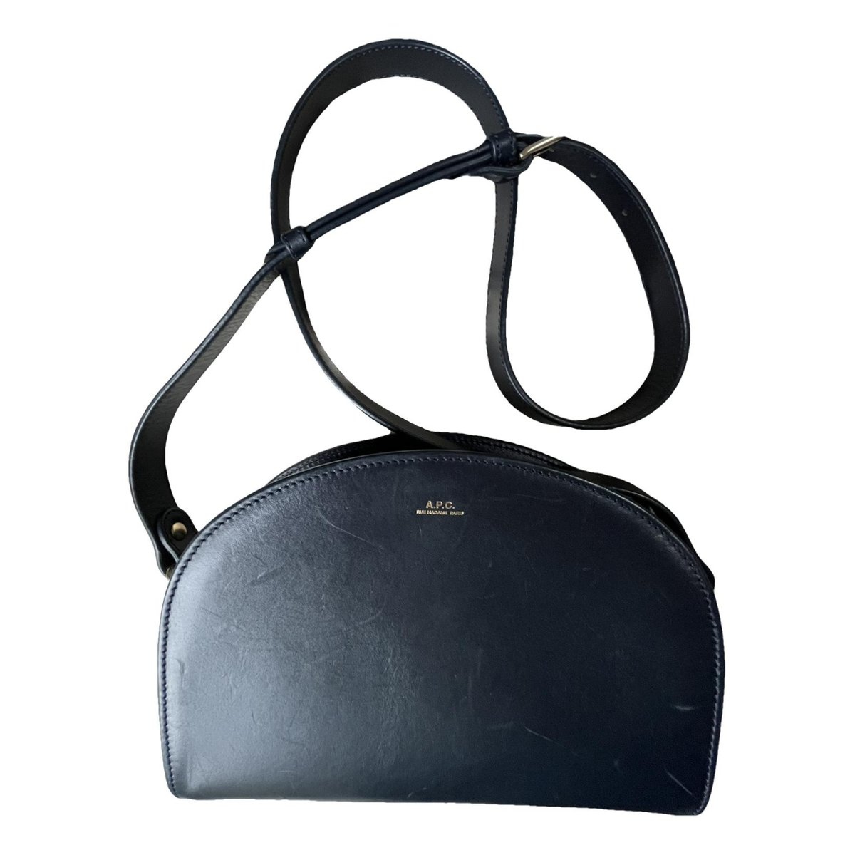 Demi-lune leather crossbody bag