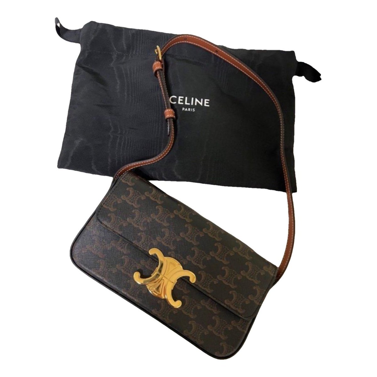 Triomphe Long cloth handbag