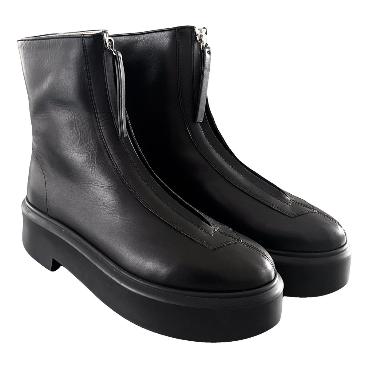 Zipped 1 leather biker boots