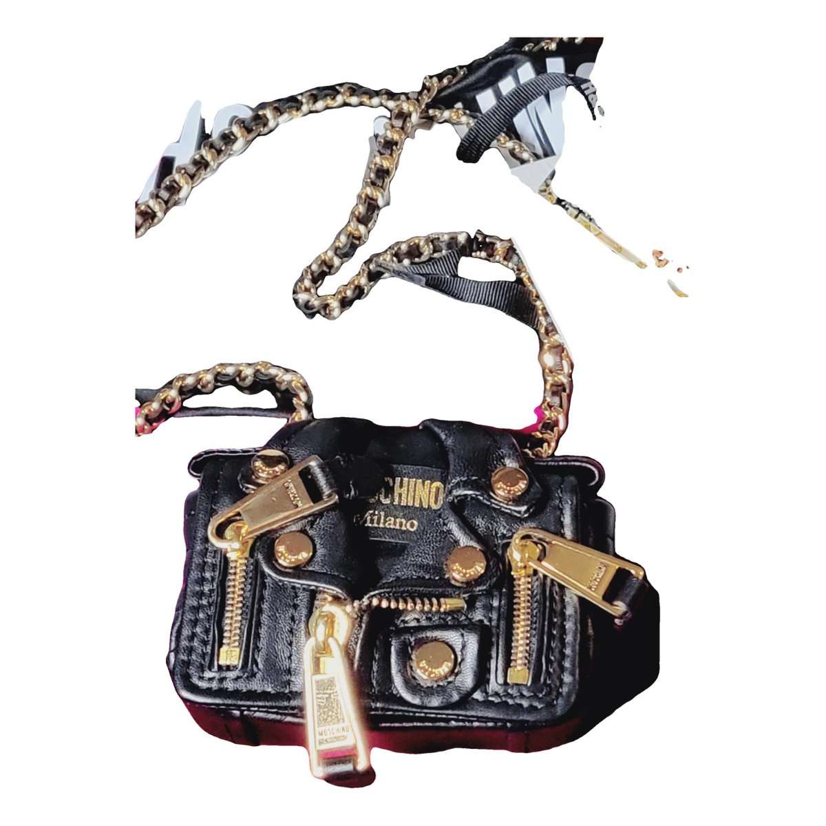 Biker leather crossbody bag