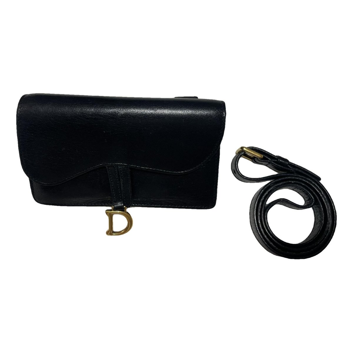 Saddle rectangular leather handbag