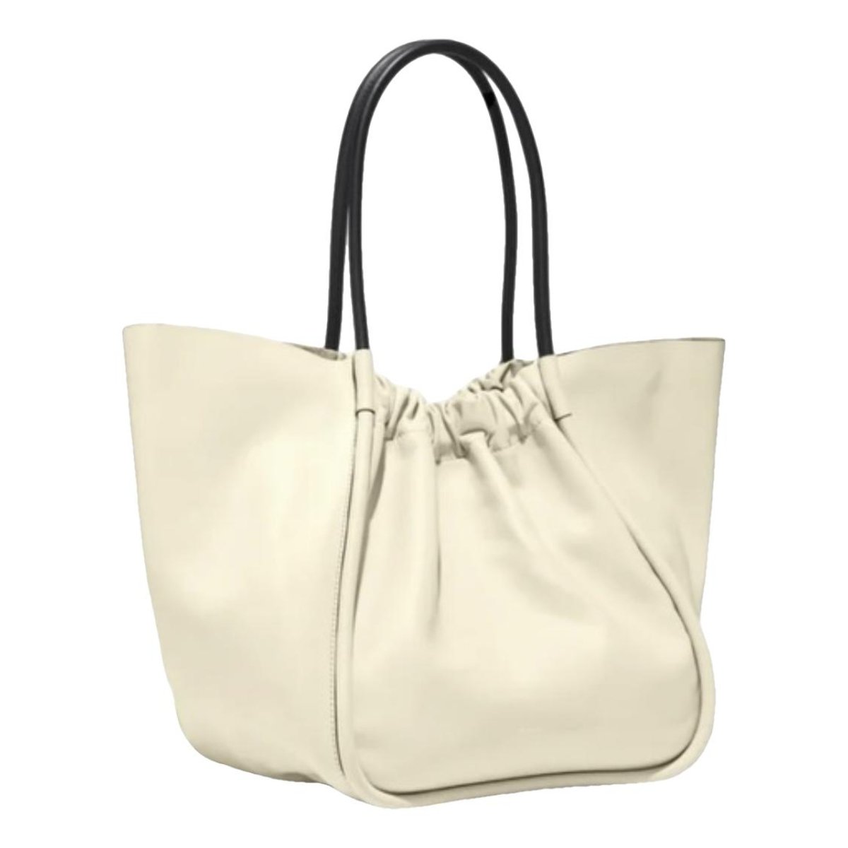 Ruched leather handbag