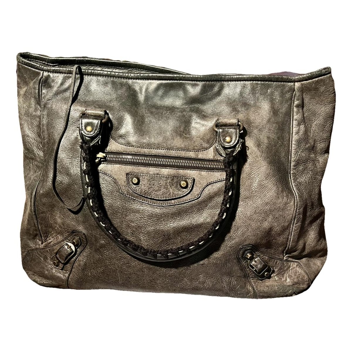 Work leather handbag
